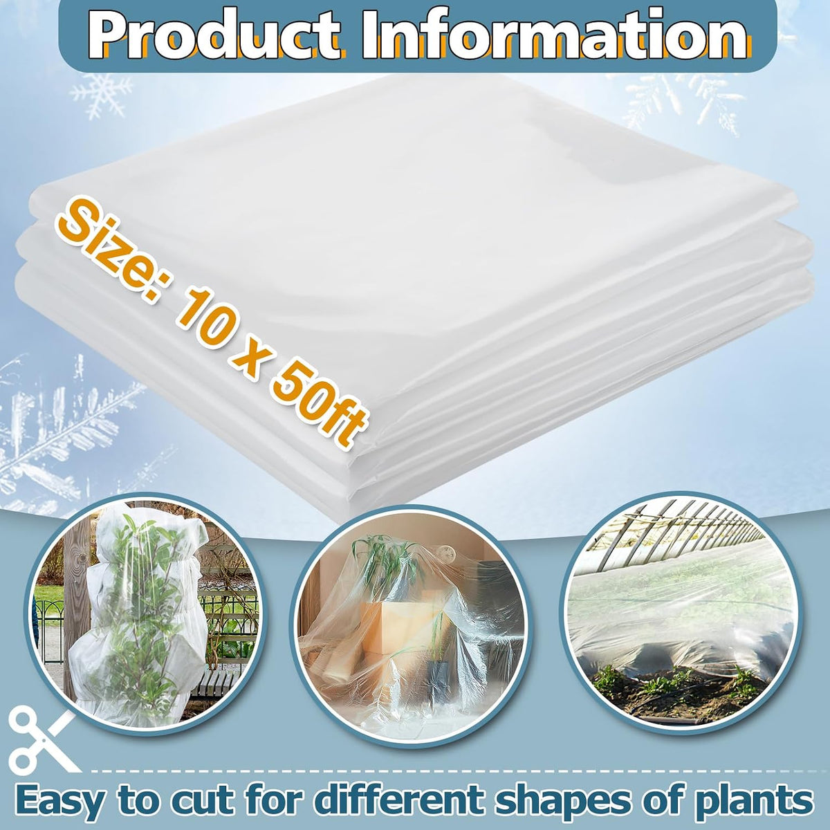 8 x 24 ft Greenhouse Cover Plastic Sheeting for Outdoor Plants