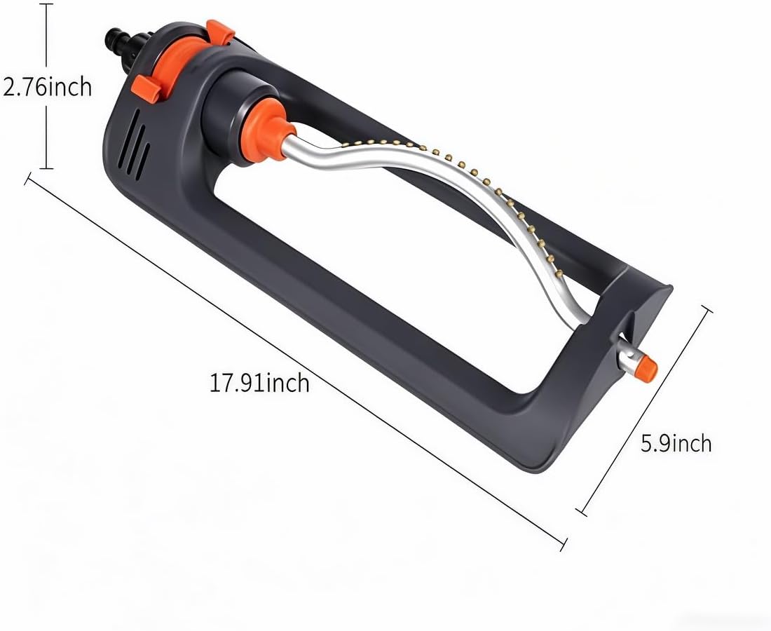 Oscillating Lawn Sprinkler | 19 Brass Nozzles,2100-3300ft Coverage Range,Quick Connect Bundle,Stainless Steel Filters,Jet Cleaning Needle Hidden on the End of the Product