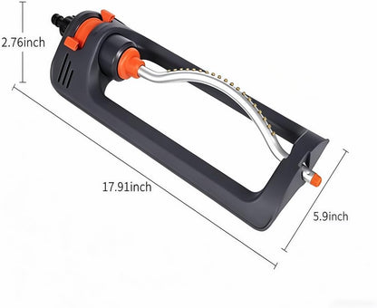 Oscillating Lawn Sprinkler | 19 Brass Nozzles,2100-3300ft Coverage Range,Quick Connect Bundle,Stainless Steel Filters,Jet Cleaning Needle Hidden on the End of the Product