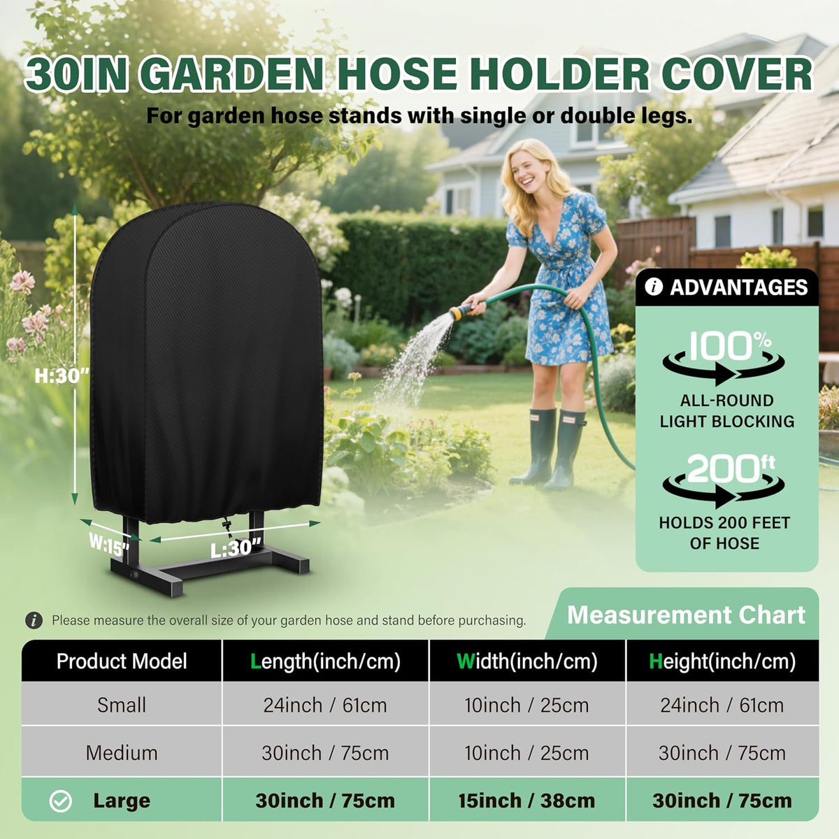 4-Wheel Garden Hose Reel Cart Cover – Weather-Resistant Protective Cover for Outdoor Hose Reels & Carts, Protects Against Sunlight, Rain, Snow, Sandstorms – Black