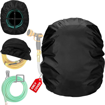 4-Wheel Garden Hose Reel Cart Cover – Weather-Resistant Protective Cover for Outdoor Hose Reels & Carts, Protects Against Sunlight, Rain, Snow, Sandstorms – Black