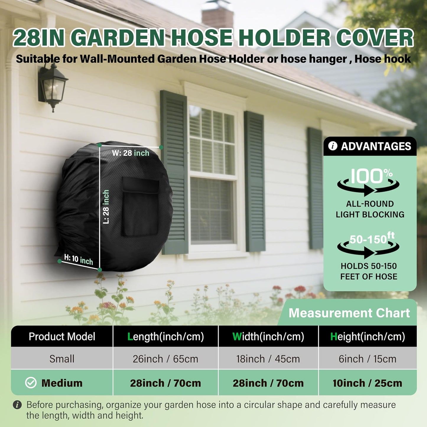 4-Wheel Garden Hose Reel Cart Cover – Weather-Resistant Protective Cover for Outdoor Hose Reels & Carts, Protects Against Sunlight, Rain, Snow, Sandstorms – Black