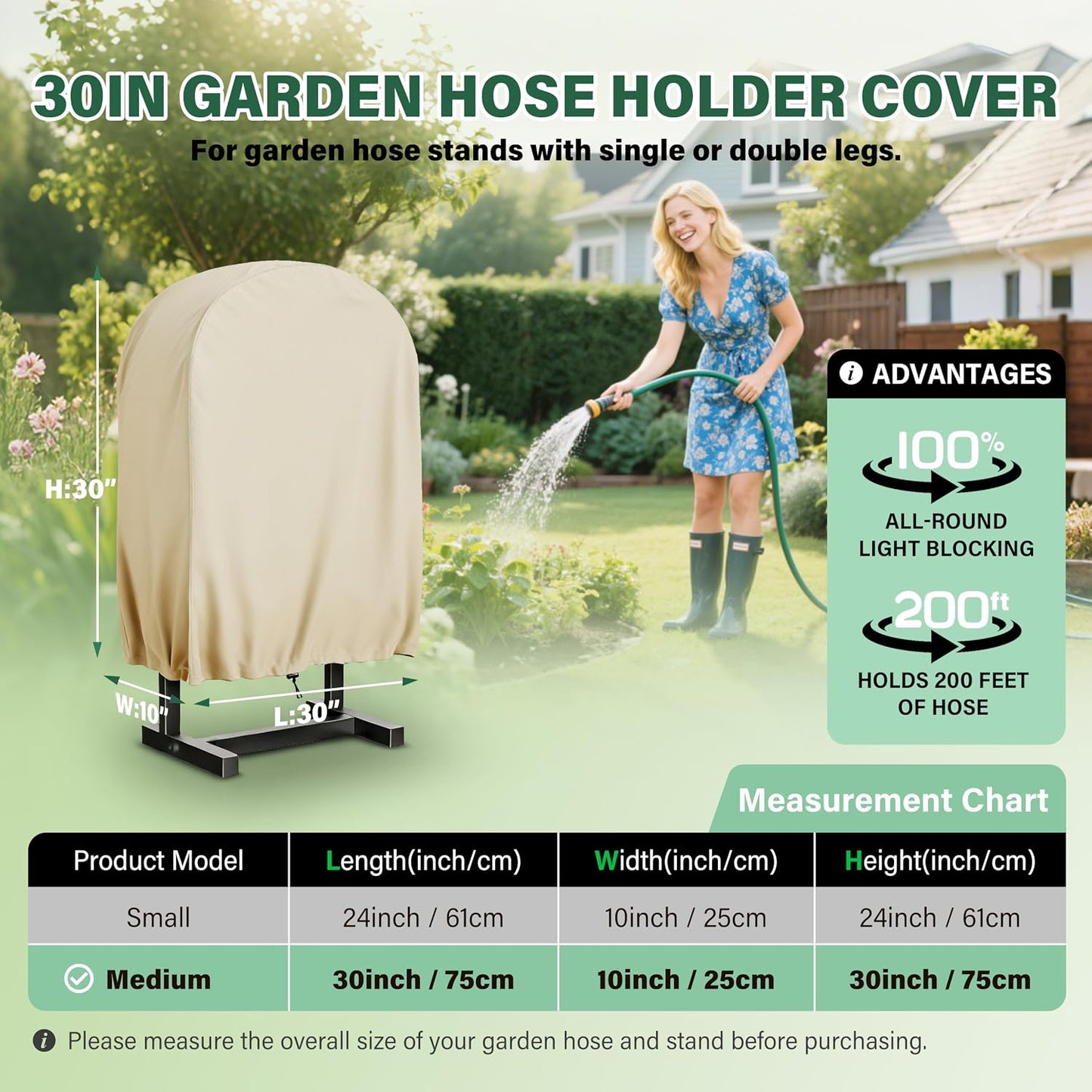 4-Wheel Garden Hose Reel Cart Cover – Weather-Resistant Protective Cover for Outdoor Hose Reels & Carts, Protects Against Sunlight, Rain, Snow, Sandstorms – Black
