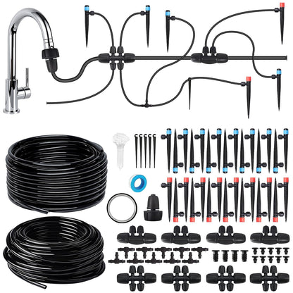 Drip Irrigation System, Automatic Garden Watering Kit, Quick-Connect