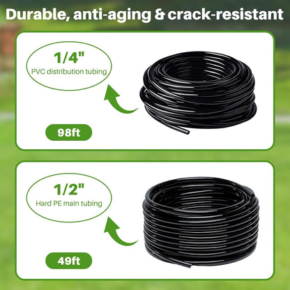 Drip Irrigation System, Automatic Garden Watering Kit, Quick-Connect