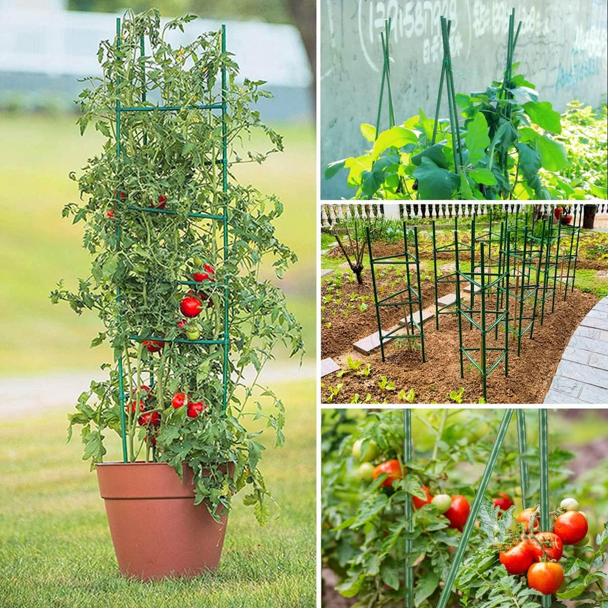 63Inch Tomato Cage for Garden, 4Pack Plant Support Garden Stakes
