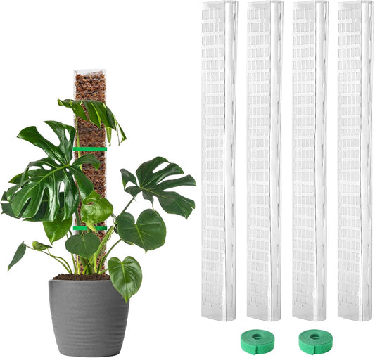 Plastic Moss Pole for Monstera and Climbing Plants, 24-Inch, 4-Pack