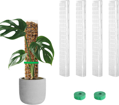 Plastic Moss Pole for Monstera and Climbing Plants, 24-Inch, 4-Pack