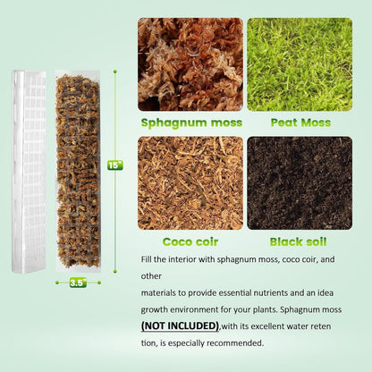 Plastic Moss Pole for Monstera and Climbing Plants, 24-Inch, 4-Pack