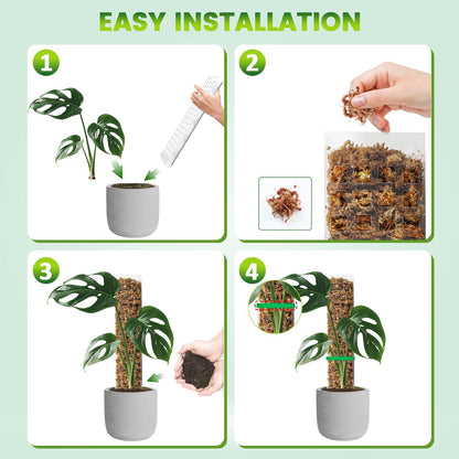 Plastic Moss Pole for Monstera and Climbing Plants, 24-Inch, 4-Pack