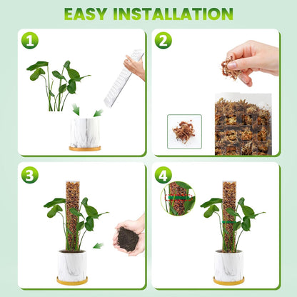 Plastic Moss Pole for Monstera and Climbing Plants, 24-Inch, 4-Pack