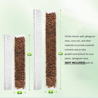 Plastic Moss Pole for Monstera and Climbing Plants, 24-Inch, 4-Pack