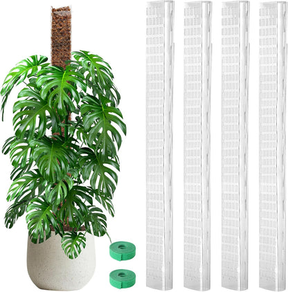 Plastic Moss Pole for Monstera and Climbing Plants, 24-Inch, 4-Pack