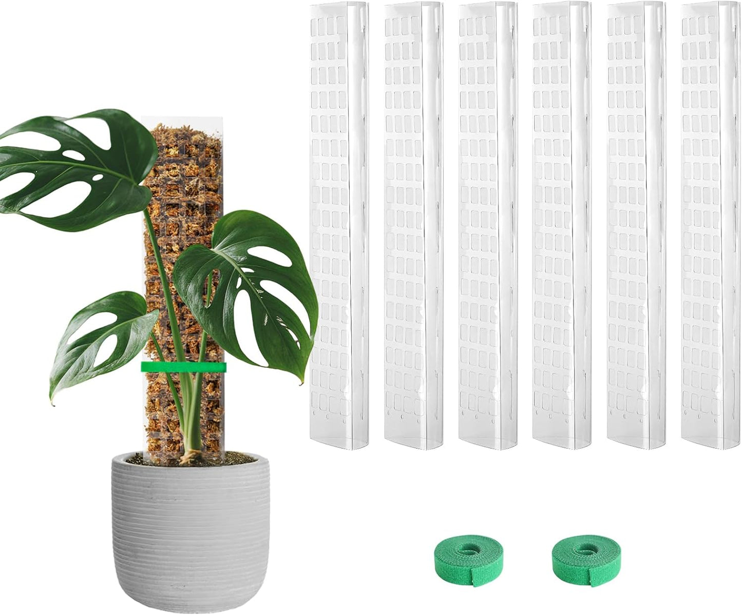Plastic Moss Pole for Monstera and Climbing Plants, 24-Inch, 4-Pack