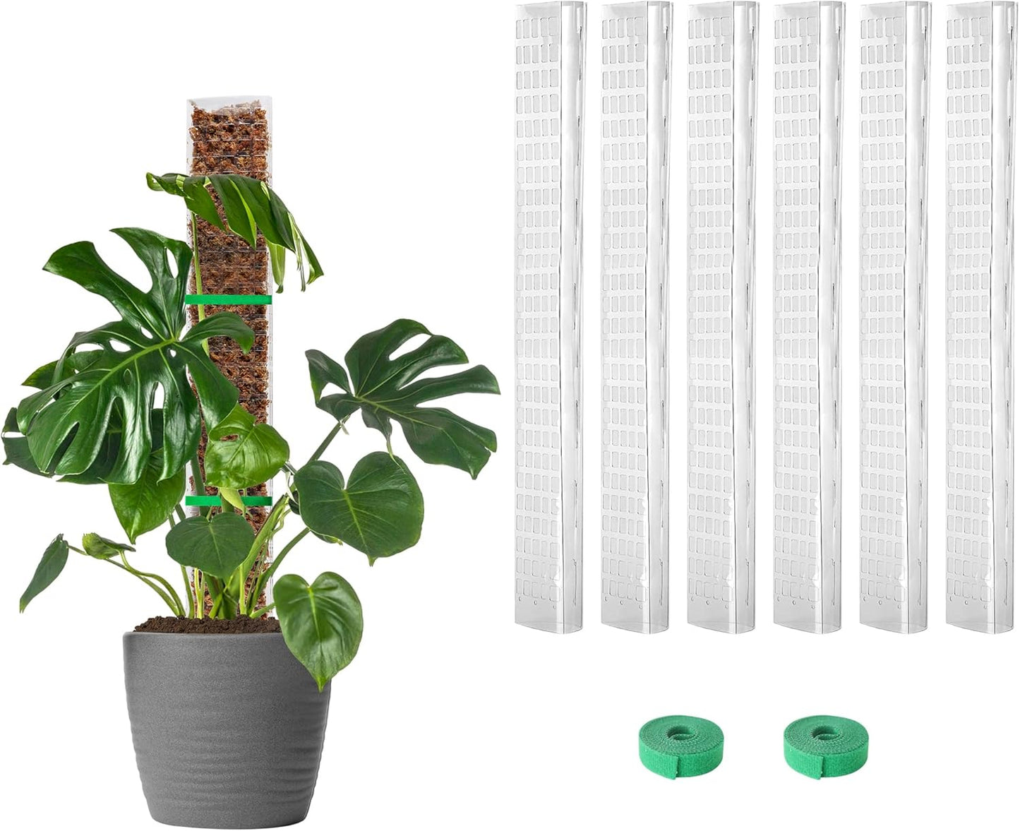 Plastic Moss Pole for Monstera and Climbing Plants, 24-Inch, 4-Pack