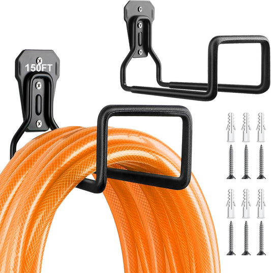 Hose Holder Stand Wall Mount, 2Pcs Heavy Duty Garden Hose Hanger Reel