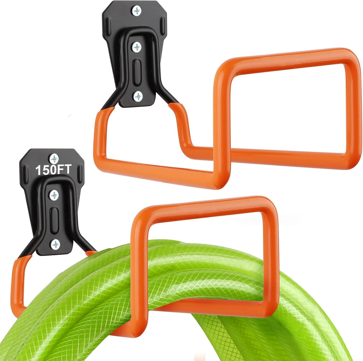 Hose Holder Stand Wall Mount, 2Pcs Heavy Duty Garden Hose Hanger Reel