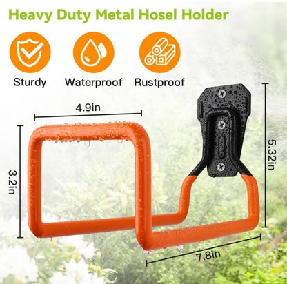 Hose Holder Stand Wall Mount, 2Pcs Heavy Duty Garden Hose Hanger Reel