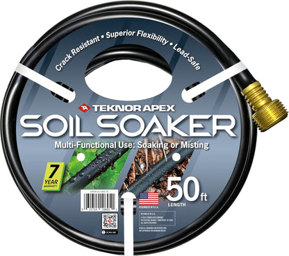 5/8" x 50 Feet Soil Soaker Garden Hose for Garden Beds, Drip Irrigation Outdoor Hose, Flexible Garden Hose for Vegetables and Flower Beds,1060-50 (5/8" x 50ft)