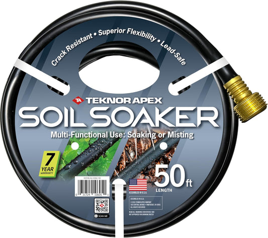5/8" x 50 Feet Soil Soaker Garden Hose for Garden Beds, Drip Irrigation Outdoor Hose, Flexible Garden Hose for Vegetables and Flower Beds,1060-50 (5/8" x 50ft)