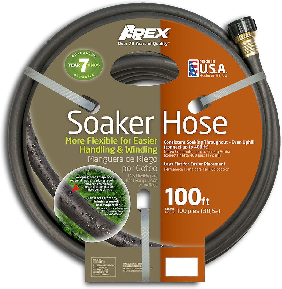 5/8" x 50 Feet Soil Soaker Garden Hose for Garden Beds, Drip Irrigation Outdoor Hose, Flexible Garden Hose for Vegetables and Flower Beds,1060-50 (5/8" x 50ft)