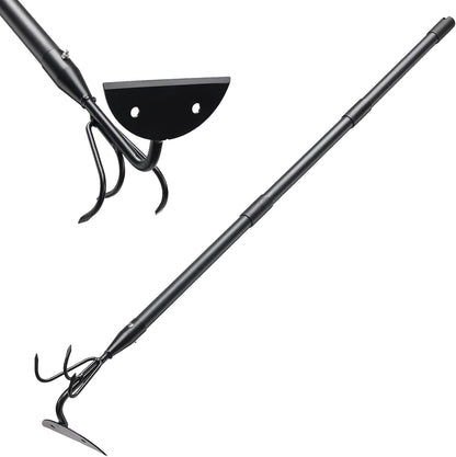 Garden Hoe, 2 in 1 Weeding Hoe and Cultivator Soil Tiller,52" Long Handle, Heavy Duty Hoe Garden Tool for Weeding, Loosening Soil, Cultivating, Gardening