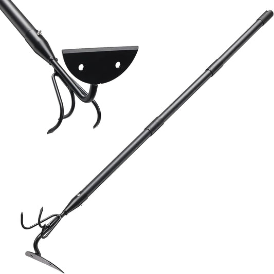 Garden Hoe, 2 in 1 Weeding Hoe and Cultivator Soil Tiller,52" Long Handle, Heavy Duty Hoe Garden Tool for Weeding, Loosening Soil, Cultivating, Gardening