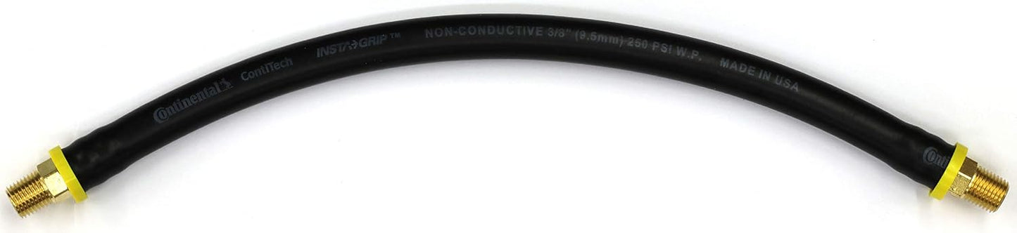 18-inch Short Air Compressor Hose: 1/4" Male NPT To 1/4" Male NPT Connections (Lead-Free Brass)
