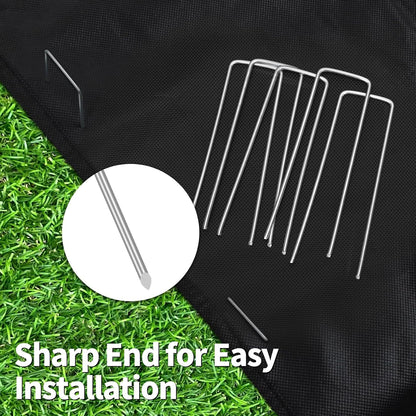 200 Pack Landscape Staples 4 Inches, Galvanized Metal Garden Stakes Landscaping Landscape Fabric Staples Sod Pins for Lawn, Barrier Fabric, Garden Fence, Ground Cover