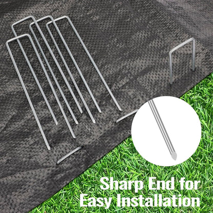 200 Pack Landscape Staples 4 Inches, Galvanized Metal Garden Stakes Landscaping Landscape Fabric Staples Sod Pins for Lawn, Barrier Fabric, Garden Fence, Ground Cover