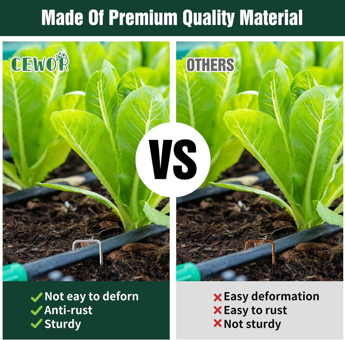 200 Pack Landscape Staples 4 Inches, Galvanized Metal Garden Stakes Landscaping Landscape Fabric Staples Sod Pins for Lawn, Barrier Fabric, Garden Fence, Ground Cover