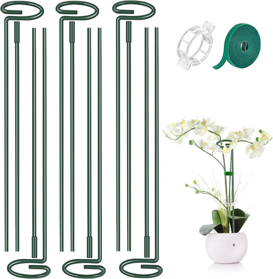 MAFONE 6 Pack 24inch Metal Plant Support Stakes for Outdoor Plants