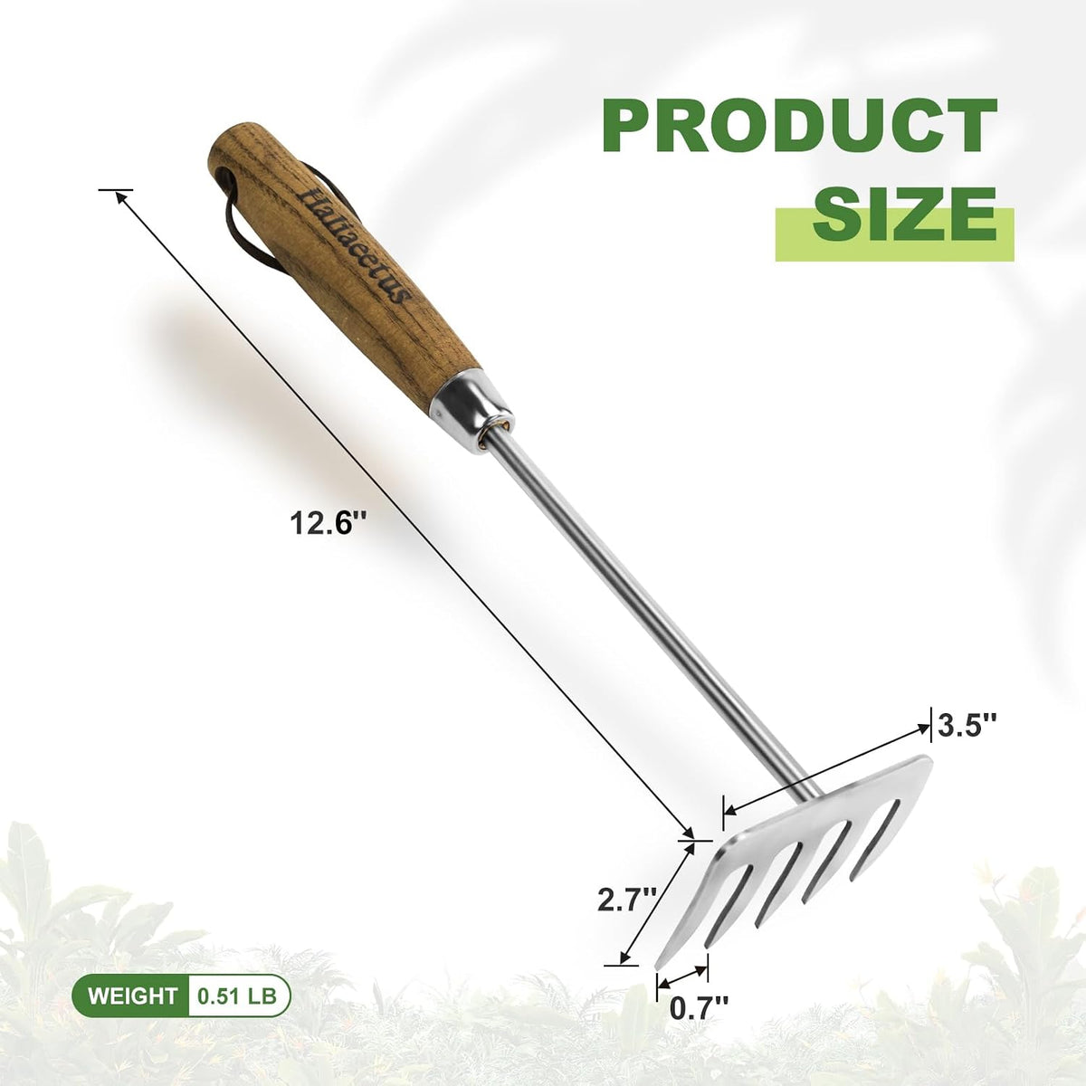 Small Rakes, 12.6'' Mini Rake for Raking Debris in Flower Beds