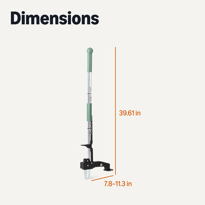 Garden Rake, Leaf rake with 38.58" - 80.51" Adjustable Steel Handle, Gardening tools for Yard Work, Olive/Black/Silver