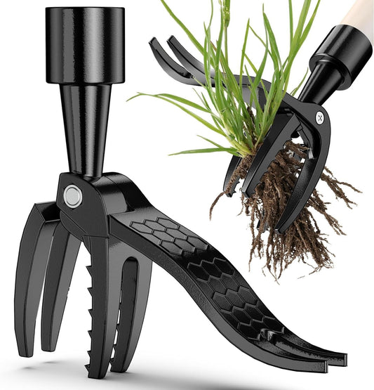 Weed Puller Tool Head Replacement, Weeding Puller Remover Tool Stand Up Heavy Duty for Yard Garden, 4 Claws Steel Head Artifact Uprooting Weeder Tool Design Easily Remove Weeds (No Handle)