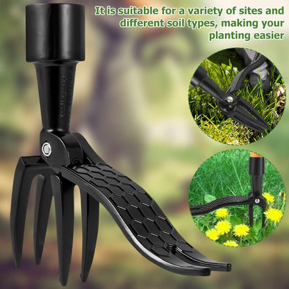 Weed Puller Tool Head Replacement, Weeding Puller Remover Tool Stand Up Heavy Duty for Yard Garden, 4 Claws Steel Head Artifact Uprooting Weeder Tool Design Easily Remove Weeds (No Handle)