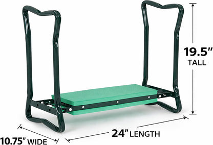 Garden Kneeler & Seat – 2-in-1 Garden Stool and Kneeler, Foldable Gardening Bench with Cushioned Pad for Weeding, Planting & Yard Work