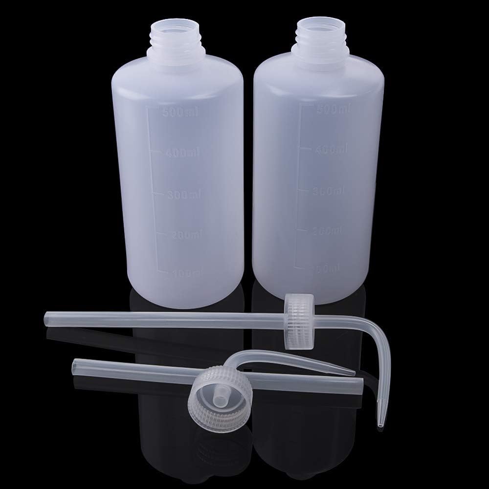Wash Bottle 2pcs 250ml/8oz Safety Bottles Watering Tools, Economy Plastic Squeeze with Narrow Mouth Scale Labels for Medical Succulent Cleaning Washing