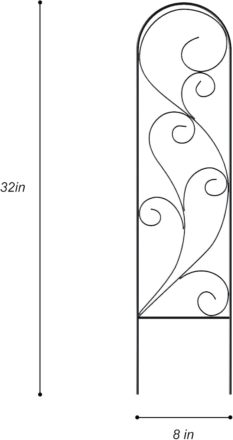 2 Pack Metal Garden Trellises for Climbing Plants, 53.5 Inch Tall Metal Fence Plant Support Trellis for Flower and Vagetable