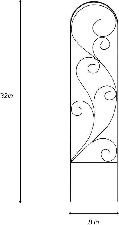 2 Pack Metal Garden Trellises for Climbing Plants, 53.5 Inch Tall Metal Fence Plant Support Trellis for Flower and Vagetable