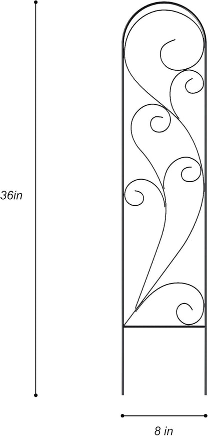 2 Pack Metal Garden Trellises for Climbing Plants, 53.5 Inch Tall Metal Fence Plant Support Trellis for Flower and Vagetable