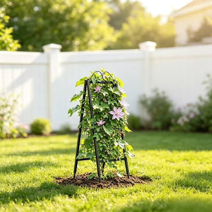 2 Pack Metal Garden Trellises for Climbing Plants, 53.5 Inch Tall Metal Fence Plant Support Trellis for Flower and Vagetable