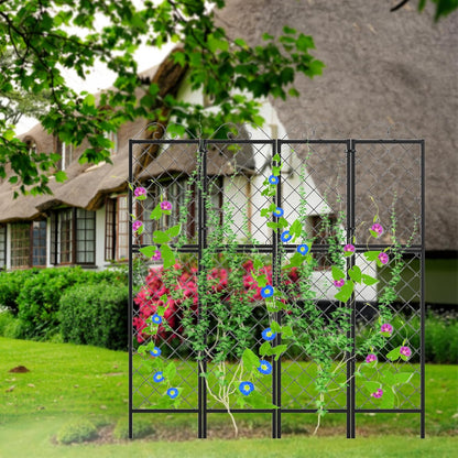 2 Pack Metal Garden Trellises for Climbing Plants, 53.5 Inch Tall Metal Fence Plant Support Trellis for Flower and Vagetable