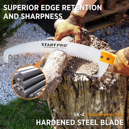 StartPro 23ft Reach Tree Pruning Saw, Telescopic, Manual, Lightweight, 18ft Extendable Pole Saw with Sharp Carbon-Enriched Blade for Efficient Tree Maintenance and High-Reach Branch Cutting.