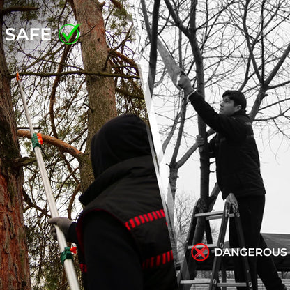 StartPro 23ft Reach Tree Pruning Saw, Telescopic, Manual, Lightweight, 18ft Extendable Pole Saw with Sharp Carbon-Enriched Blade for Efficient Tree Maintenance and High-Reach Branch Cutting.