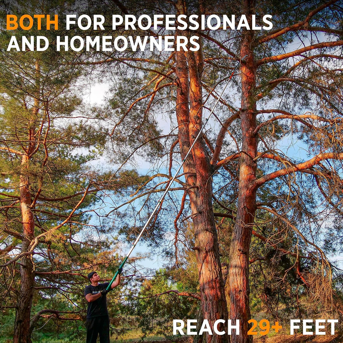 StartPro 23ft Reach Tree Pruning Saw, Telescopic, Manual, Lightweight, 18ft Extendable Pole Saw with Sharp Carbon-Enriched Blade for Efficient Tree Maintenance and High-Reach Branch Cutting.