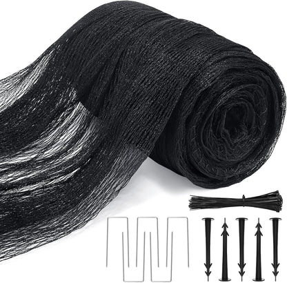 Bird Netting for Garden,8 X 65 Ft Reusable Protective Garden Netting Cover for Plants Fruit Trees Vegetables, 5/8in Mesh Heavy Duty Poultry Fence Animal Barrier with Ties and Staples