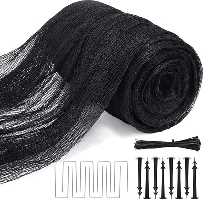 Bird Netting for Garden,8 X 65 Ft Reusable Protective Garden Netting Cover for Plants Fruit Trees Vegetables, 5/8in Mesh Heavy Duty Poultry Fence Animal Barrier with Ties and Staples