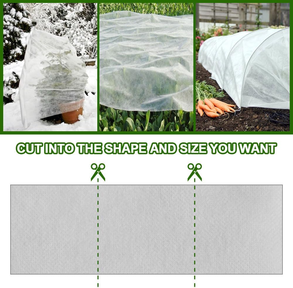 Plant Covers Freeze Protection 10 x 30 FT 1.2oz/yd² Frost Cloth Blankets for Outdoor Plants in Winter, Floating Row Cover for Vegetable Garden
