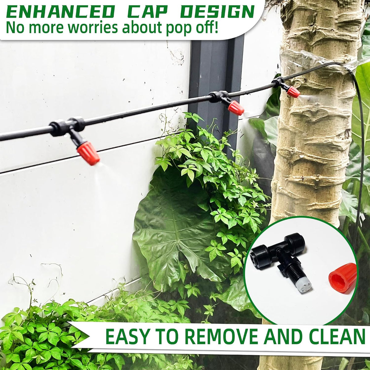 30PCS Push-to-Fit Drip Irrigation Emitters for 1/4 inch Irrigation Tubing, Adjustable 360 Degree Drip Emitter Sprayer with Stake, Irrigation Dripper Sprinklers for Drip Irrigation System